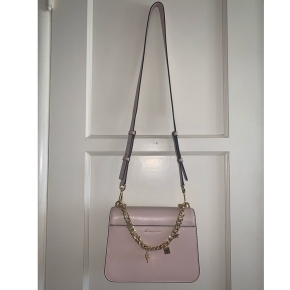 Michael Kors Blush Crossbody with Gold Charm Chain - Picture 11 of 16